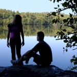 Couple by a Swedish lake